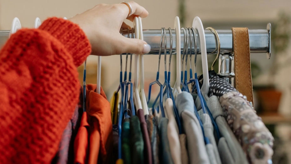 Clothes on a clothes rail