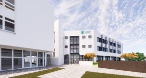 A design drawing of the new building