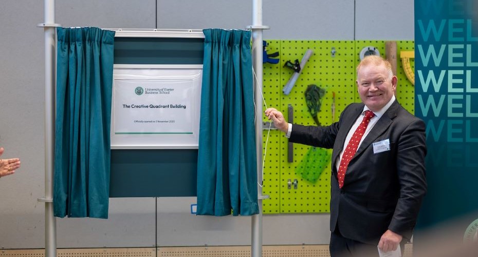 David Holberton unveils plaque to open Creative Quadrant