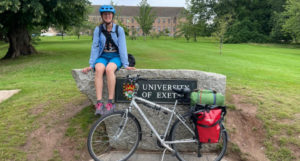 Veronica is covering 40 miles a day on her bike from Exeter to Penryn