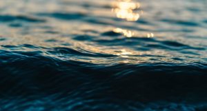 A close-up image of water on the ocean surface