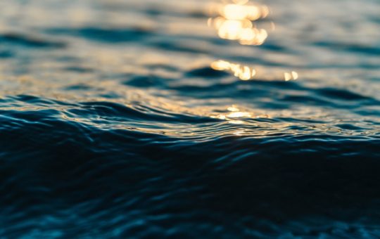 A close-up image of water on the ocean surface