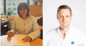 A composite image showing Professor Krasimira Tsaneva-Atanasova signing a document, and a headshot of Dr Stuart Wainwright
