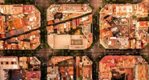 A city viewed from above
