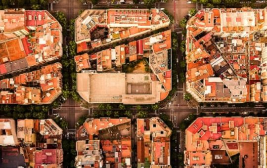 A city viewed from above