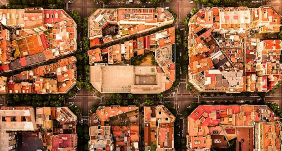 A city viewed from above