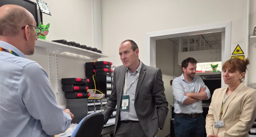 Ian Chapman talking to staff at the University of Exeter